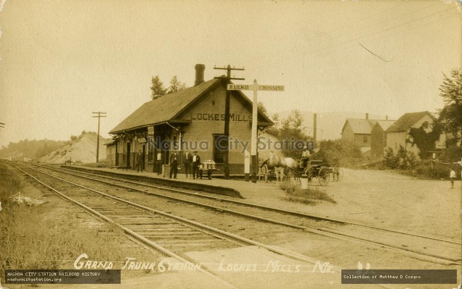 Postcard: Grand Trunk Station, Lockes Mills, Maine